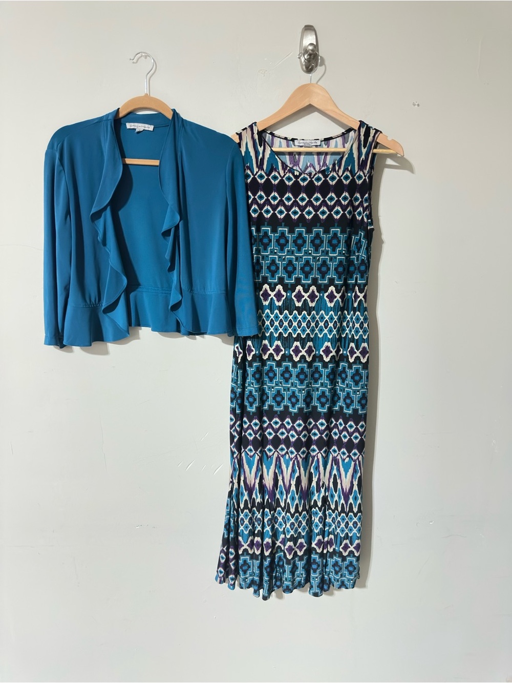 Danny & Nicole Women’s Blue 2 Piece Jacket Dress Set Size 8 Career Church
